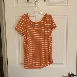Stripped off the shoulder plain tee